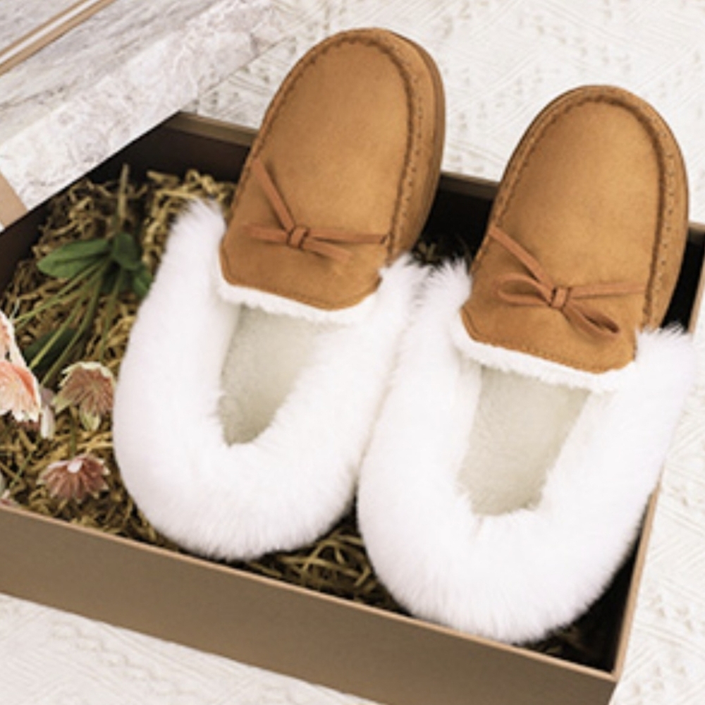 Dearforms Sherling Moc Fur Slippers
